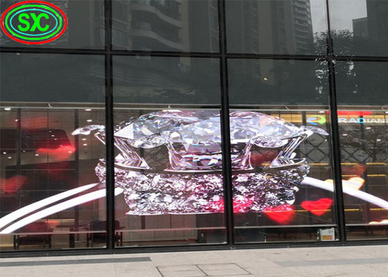 Giá tốt Màn hình LED trong nhà trong suốt P3.9-7.8 Full Color SMD Curved Led Video Wall Glass For Showcase trực tuyến
