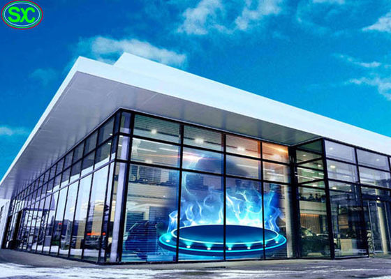 Tường xây dựng ngoài trời P3.91 Màn hình Led trong suốt độ sáng cao 5000nits