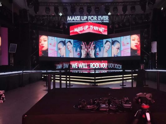 Màn hình treo tường video Led trong nhà cho thuê hiệu ứng HD P3.91 cho buổi hòa nhạc triển lãm, 500x500mm, hệ thống nova, tốc độ làm tươi 1920hz