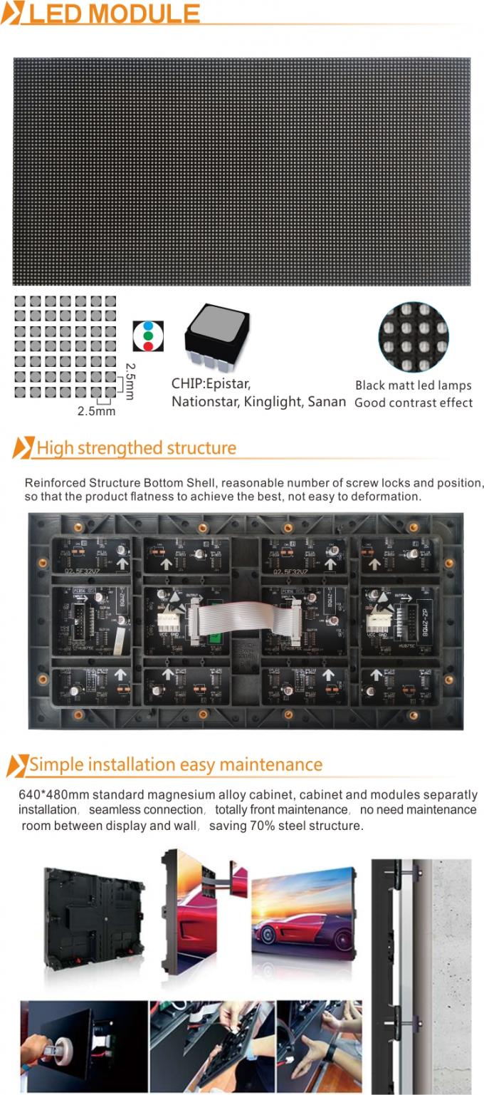 P2-32S M&ocirc;-đun hiển thị LED đầy m&agrave;u trong nh&agrave; với ổ đĩa li&ecirc;n tục v&agrave; k&iacute;ch thước tủ 640 * 640mm 4